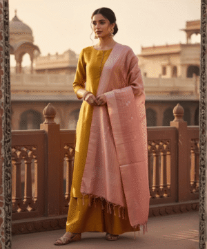 Women’s Woven Ethnic Dupatta with Tassels – Festive Wear