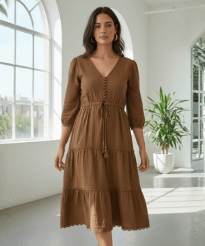 Women’s Elegant Midi One Piece Dress – Casual & Everyday Wear